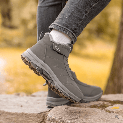 Unisex winterlaarzen met klittenband over de veter en bontvoering
