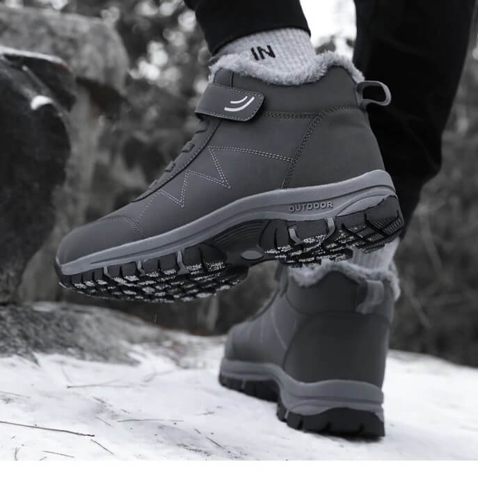 Unisex winterlaarzen met klittenband over de veter en bontvoering