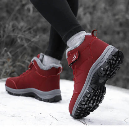 Unisex winterlaarzen met klittenband over de veter en bontvoering
