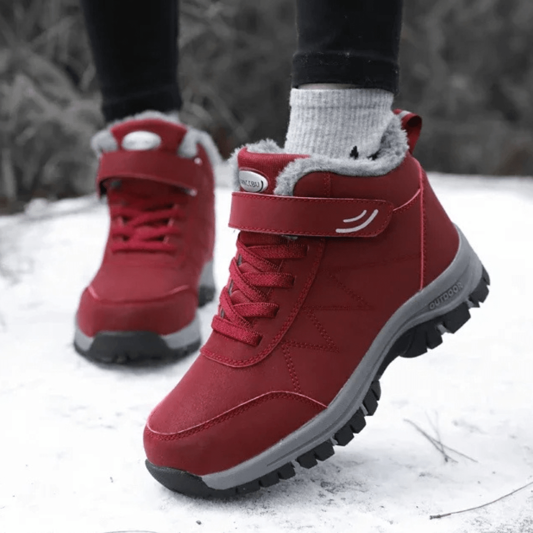 Unisex winterlaarzen met klittenband over de veter en bontvoering