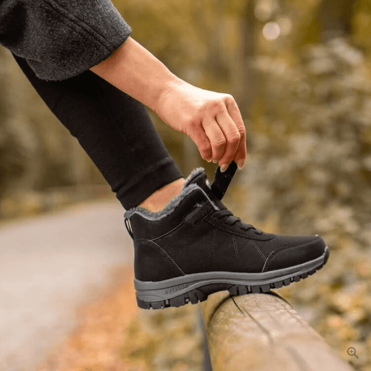 Unisex winterlaarzen met klittenband over de veter en bontvoering