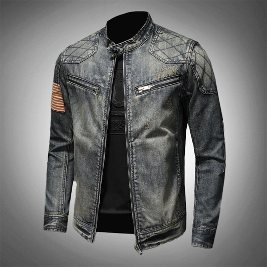 Denim Jas Heren - Regular Fit Spijkerjas - Trendy Ritssluiting