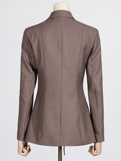 Blazer dames met striksluiting onder de borst, revers en kleppenzakken