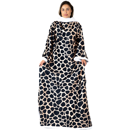 Giraffeprint Deken met Mouwen en Sherpavoering