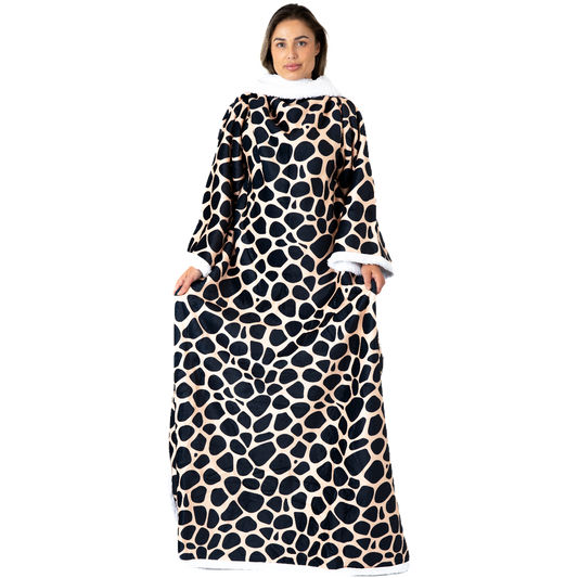 Giraffeprint Deken met Mouwen en Sherpavoering