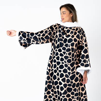 Giraffeprint Deken met Mouwen en Sherpavoering