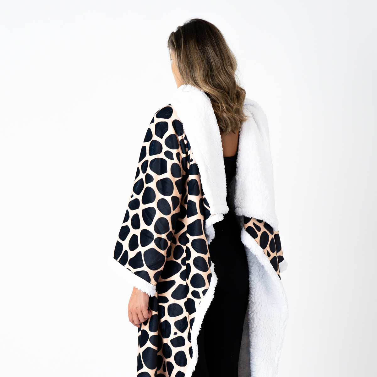 Giraffeprint Deken met Mouwen en Sherpavoering