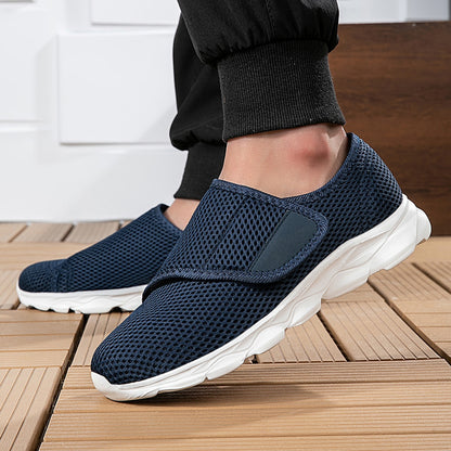 Diabetesschoenen voor dames van mesh met brede klittenbandklep en witte of zwarte zool - beeld 8