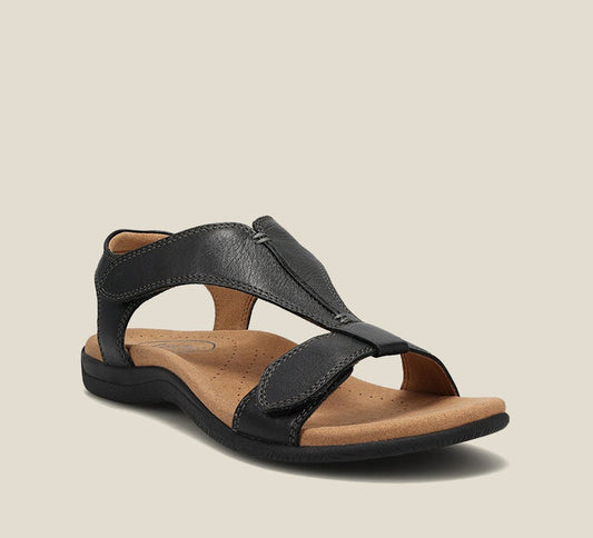 Ella - Orthopedische Sandalen - Zwart - Hoogwaardig Leer met Ademend Microvezel Voetbed