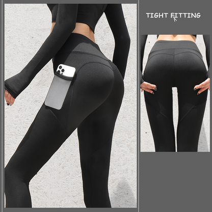Sport Legging - Dames - Naadloos Ontwerp met Zakken