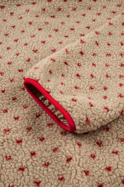 Fleece trui dames met hartjes - detailfoto