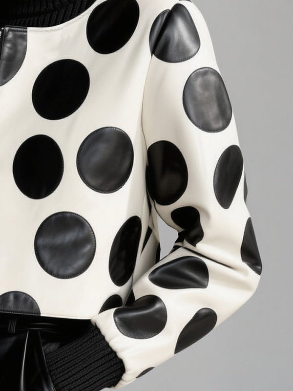 Polkadot jack dames cropped in crème en zwart
