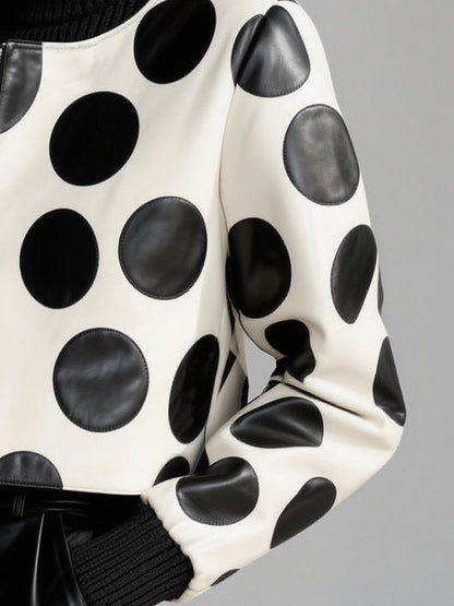 Polkadot jack dames cropped in crème en zwart