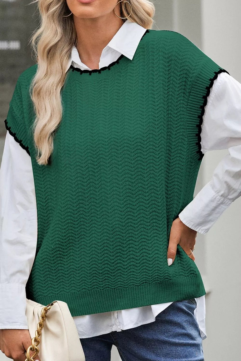 Spencer dames van katoen - detailfoto