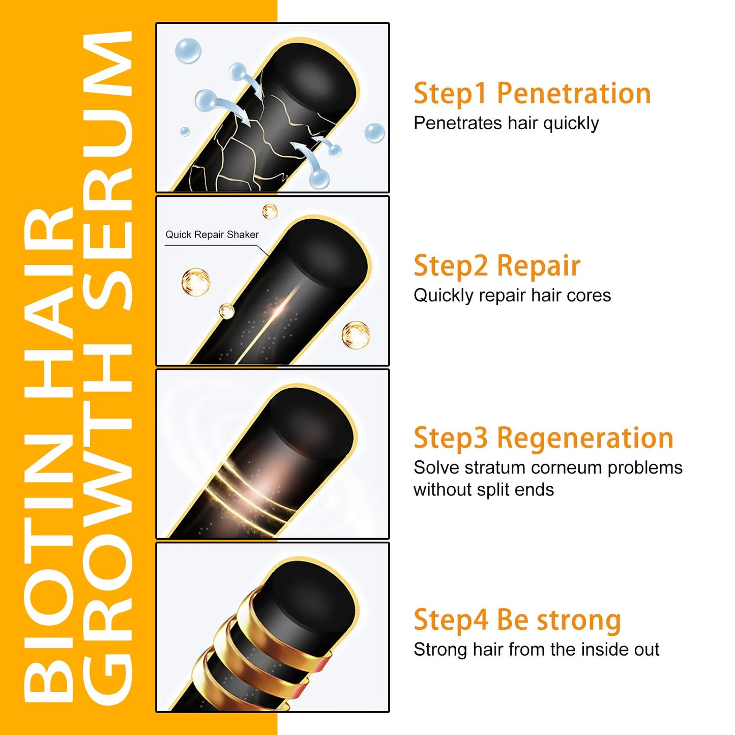 Haarspray met biotine voor haarherstel en haargroei, verzorging van dunner haar en hoofdhuid