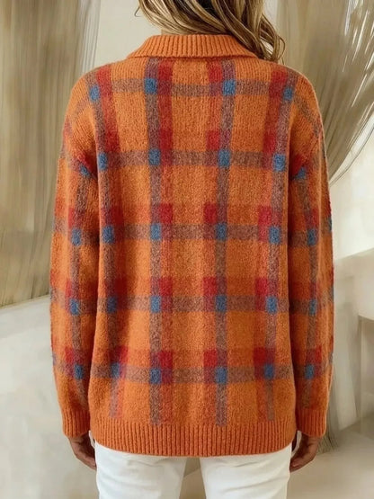 Geruit vest dames met kraag - detailfoto