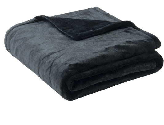 Elektrische deken van 160 x 120 cm in dubbelzijdig fleece - antraciet