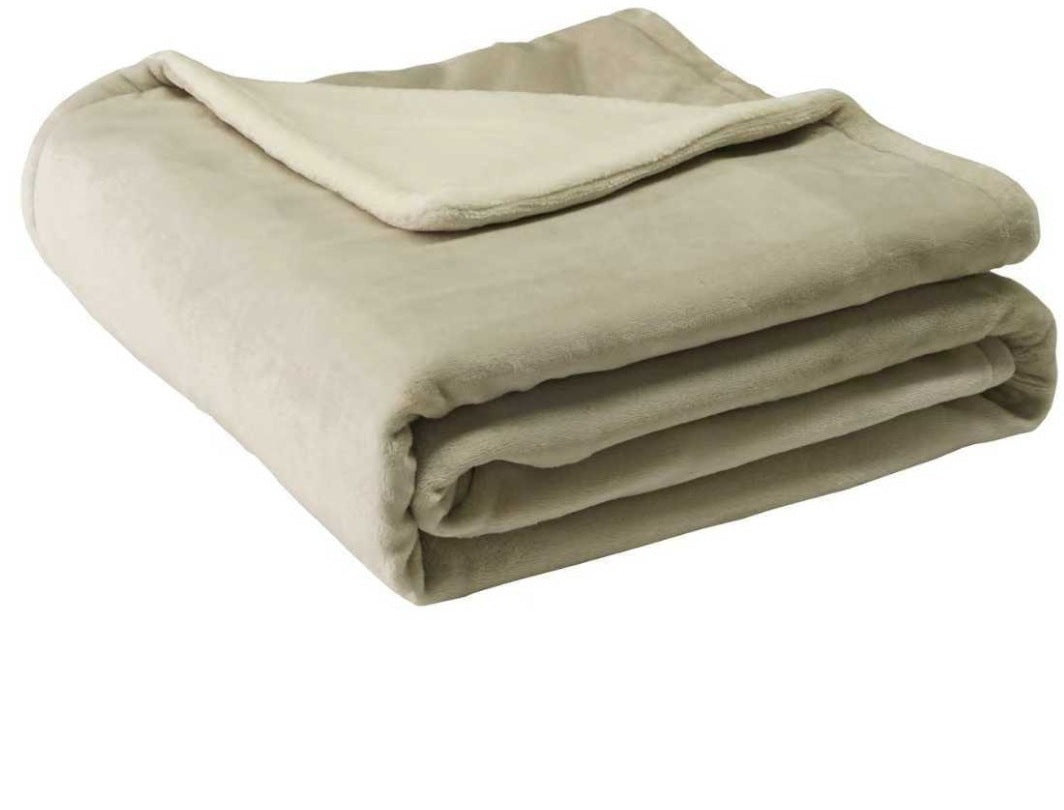 Elektrische deken van 160 x 120 cm in dubbelzijdig fleece - zandbeige