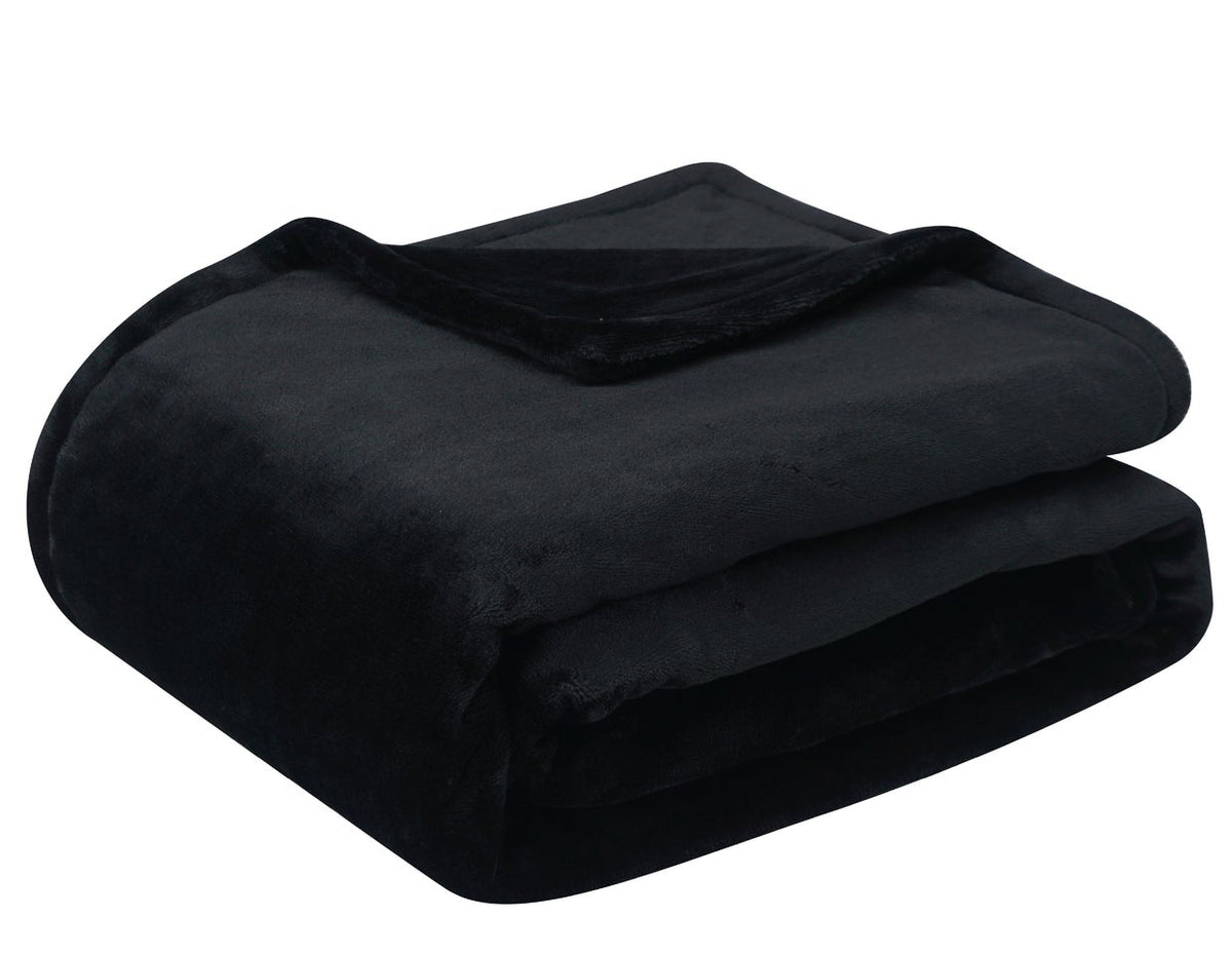 Elektrische deken van 160 x 120 cm in dubbelzijdig fleece - zwart