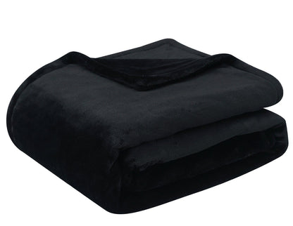 Elektrische deken van 160 x 120 cm in dubbelzijdig fleece - zwart