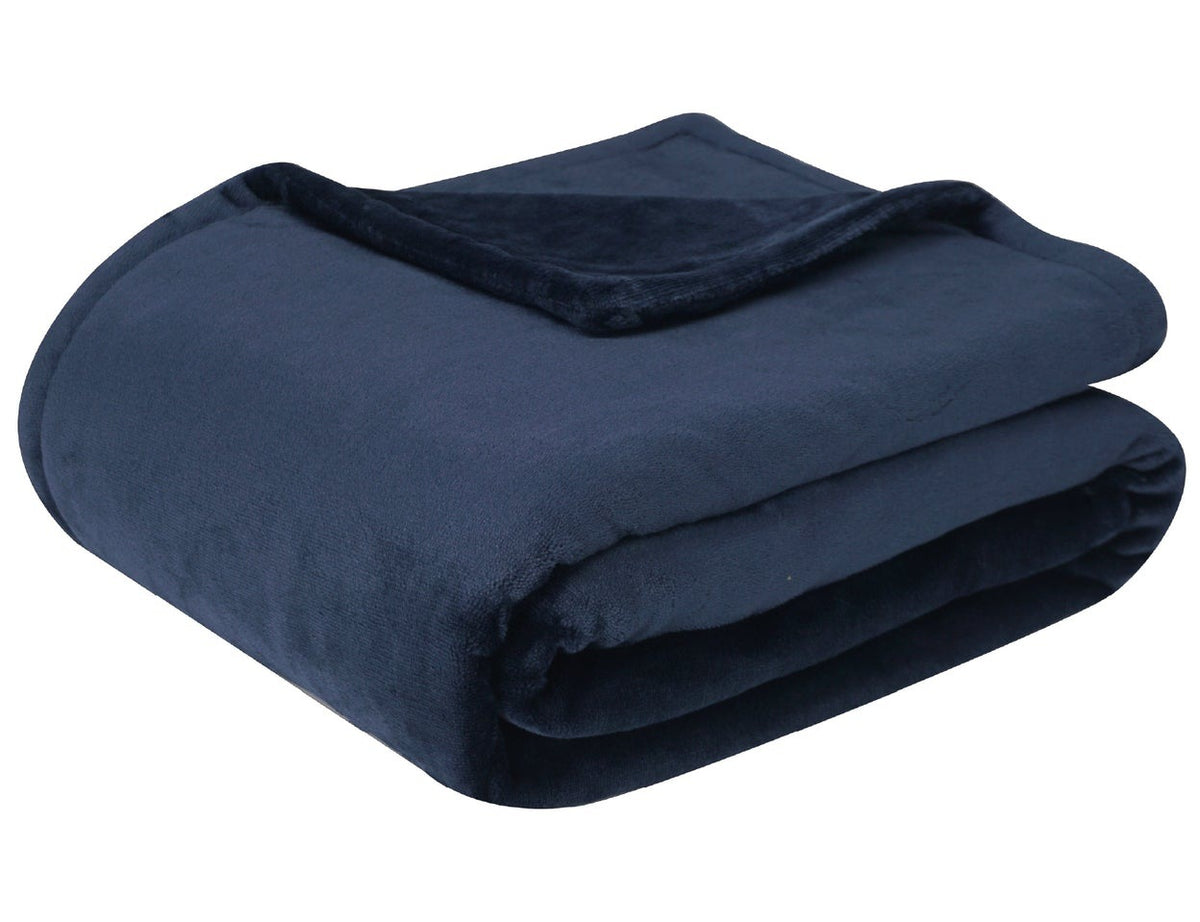 Elektrische deken van 160 x 120 cm in dubbelzijdig fleece - middernachtblauw