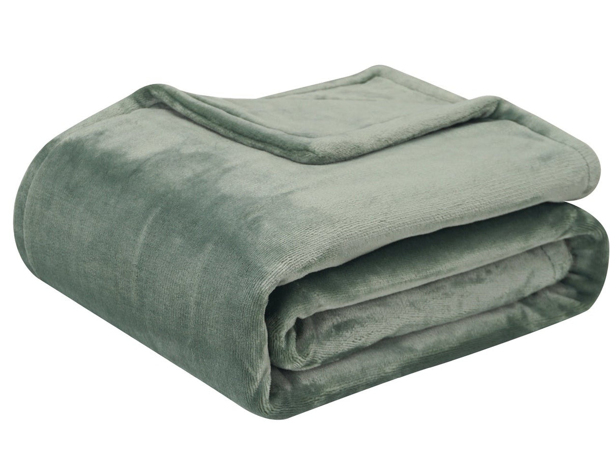 Elektrische deken van 160 x 120 cm in dubbelzijdig fleece - saliegroen