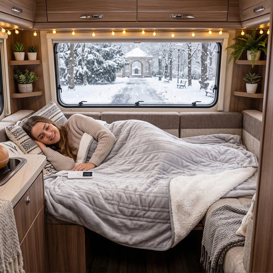 Elektrische deken van 180 x 130 cm met flanel en sherpa