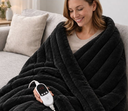Elektrische deken van fleece met bediening aan het snoer - beeld 2