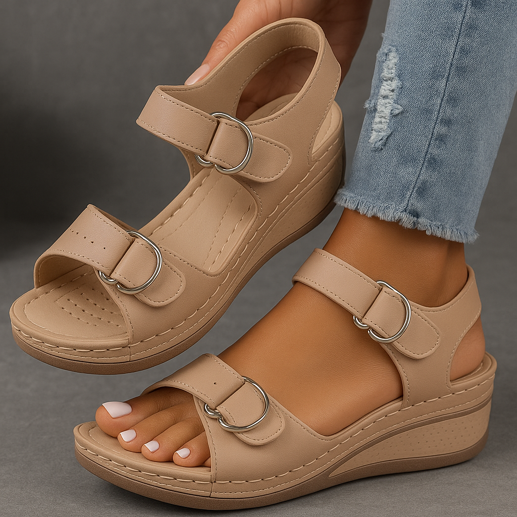 Wiggehak sandalen dames blauw orthopedisch - lichte stap hoog comfort