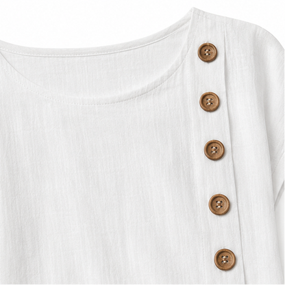 Tweedelige set dames met schuine zoom - detailfoto