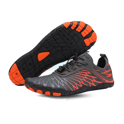 Ergonomische barefootschoenen met brede teenbox en snelveter