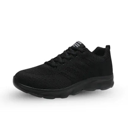 Ergonomische damessneakers met gebreid bovenwerk en dikke witte zool