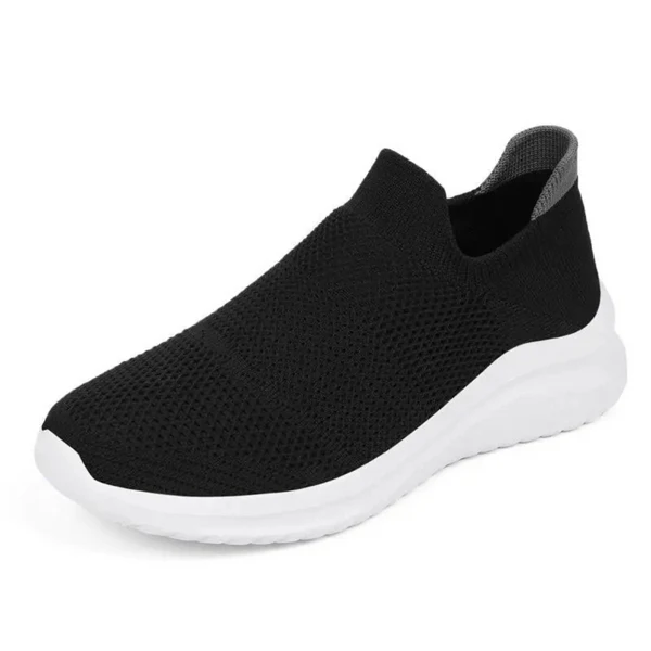 Ergonomische gebreide instapsneakers zonder veters met dikke zool