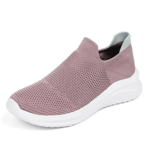 Ergonomische gebreide instapsneakers zonder veters met dikke zool