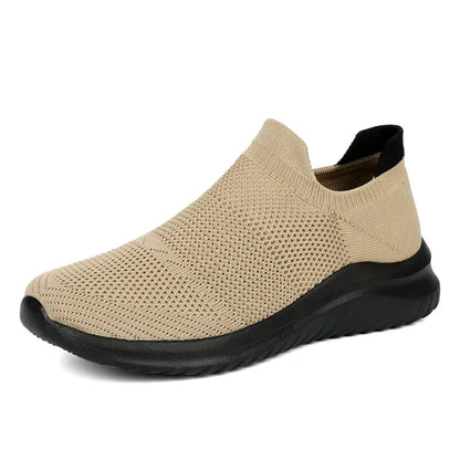 Ergonomische gebreide instapsneakers zonder veters met dikke zool