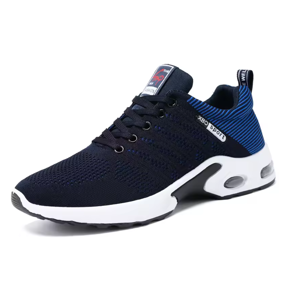 Ergonomische herensneakers met luchtzool en gebreid bovenwerk