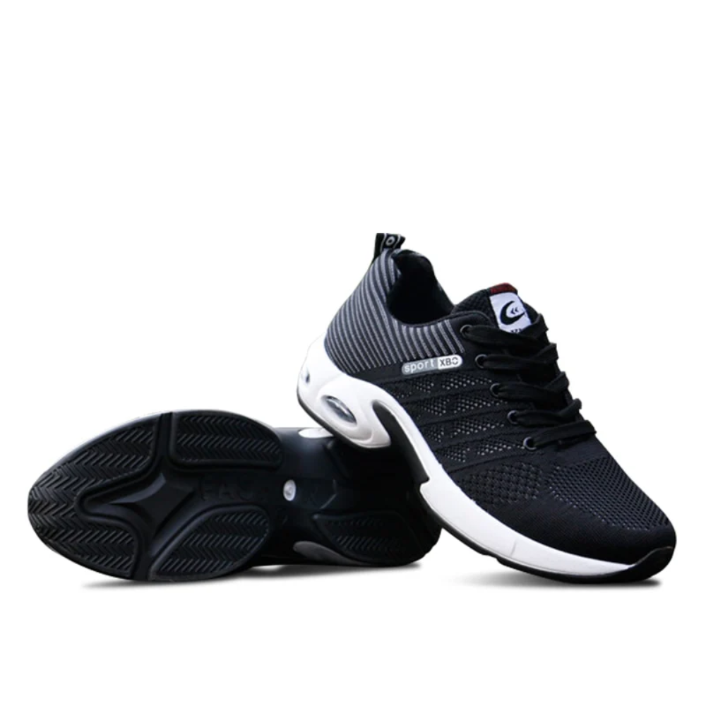 Ergonomische herensneakers met luchtzool en gebreid bovenwerk