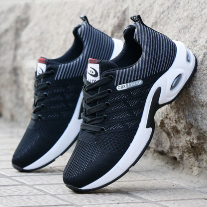Ergonomische herensneakers met luchtzool en gebreid bovenwerk