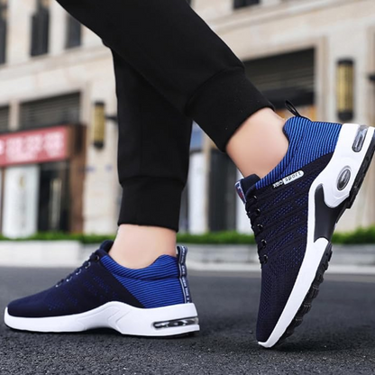 Ergonomische herensneakers met luchtzool en gebreid bovenwerk