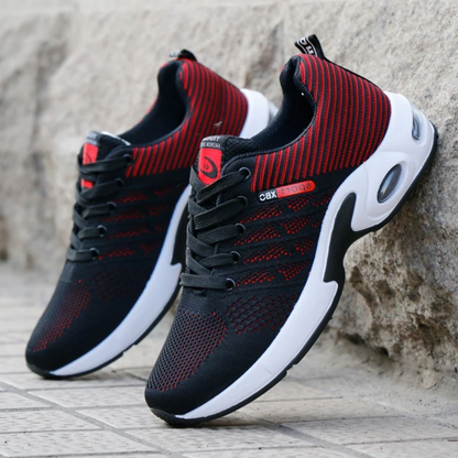 Ergonomische herensneakers met luchtzool en gebreid bovenwerk