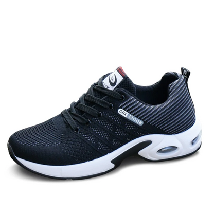 Ergonomische herensneakers met luchtzool en gebreid bovenwerk
