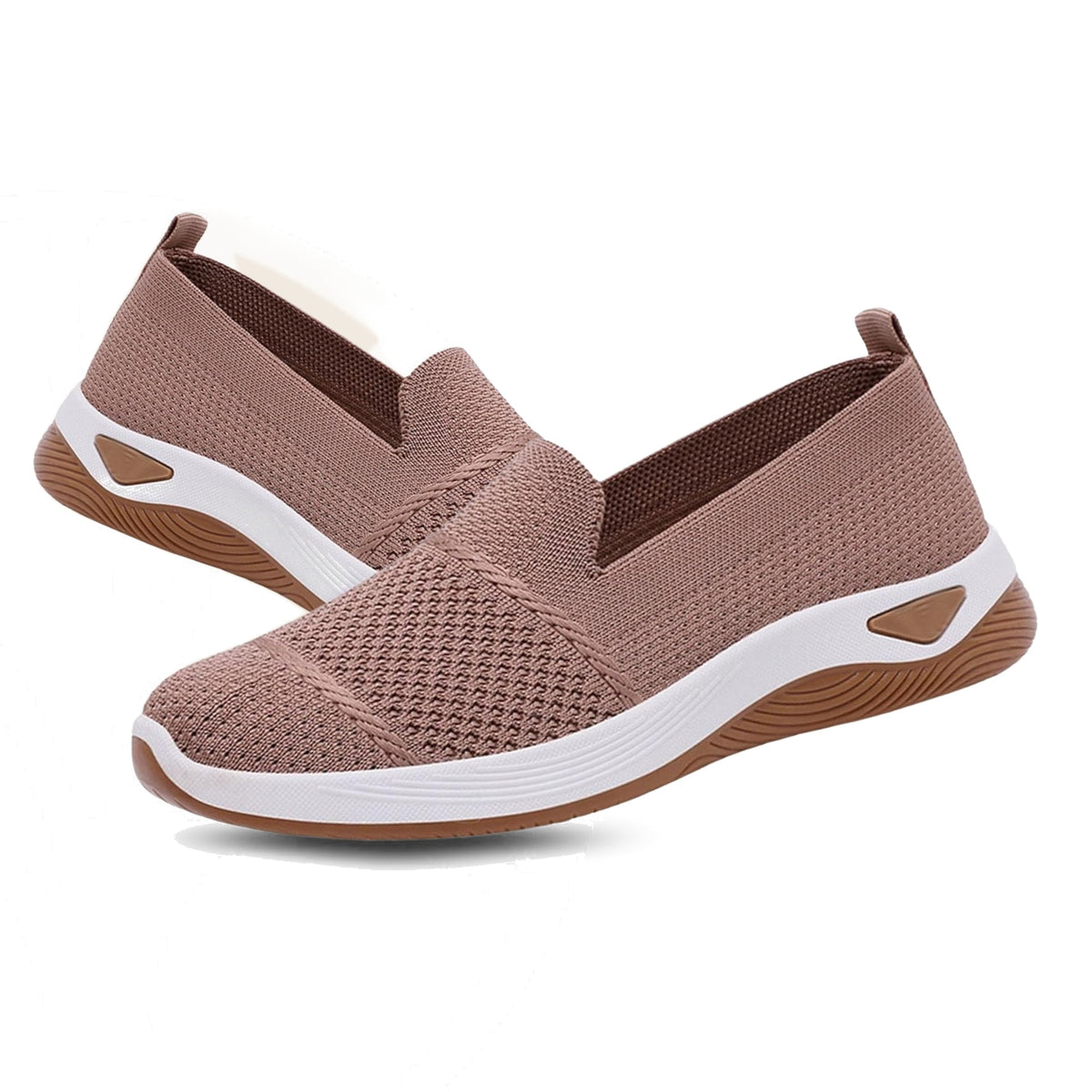 Ergonomische gebreide instapsneakers voor dames met verende zool
