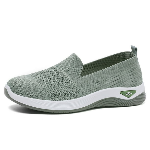 Ergonomische gebreide instapsneakers voor dames met verende zool