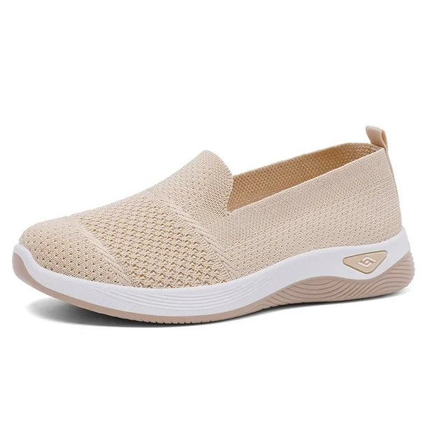 Ergonomische gebreide instapsneakers voor dames met verende zool