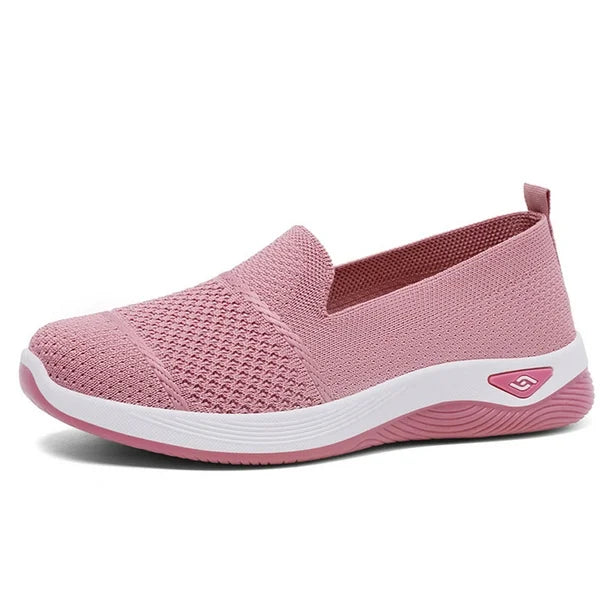Ergonomische gebreide instapsneakers voor dames met verende zool