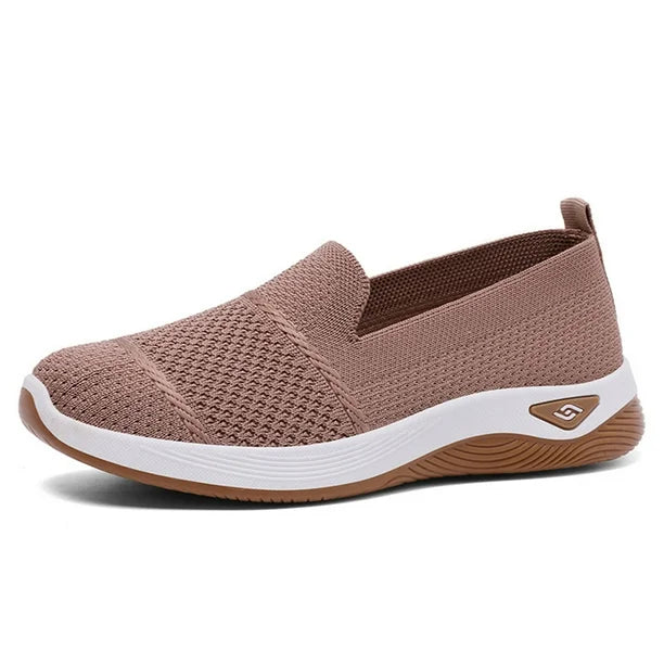 Ergonomische gebreide instapsneakers voor dames met verende zool