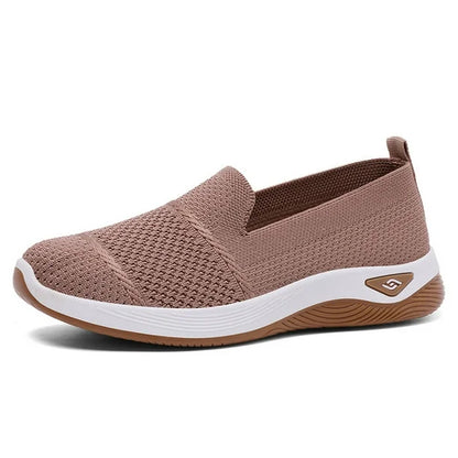 Ergonomische gebreide instapsneakers voor dames met verende zool
