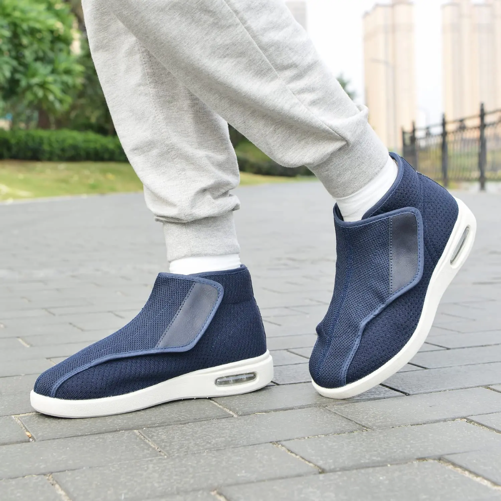 Ergonomische hoge klittenbandschoenen met brede pasvorm