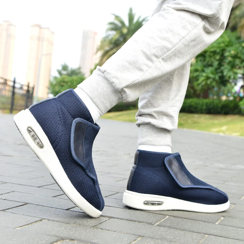 Ergonomische hoge klittenbandschoenen met brede pasvorm