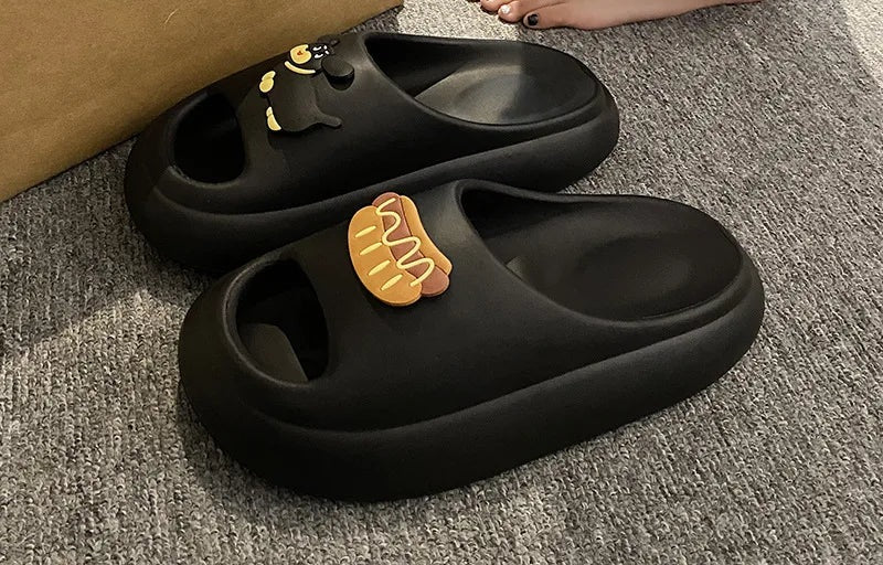 EVA slippers met gesloten neus, dikke zool en speelse opzetjes op de wreef - beeld 2